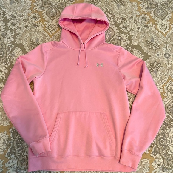 Women’s Pink Under Armour Cold Gear Hooded Sweatshirt size medium - Picture 1 of 3